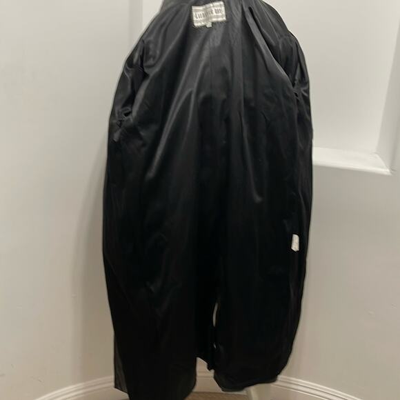 Laurence Roy Mid Length Vintage 80’s Leather Coat Black Size S/P - Picture 11 of 15